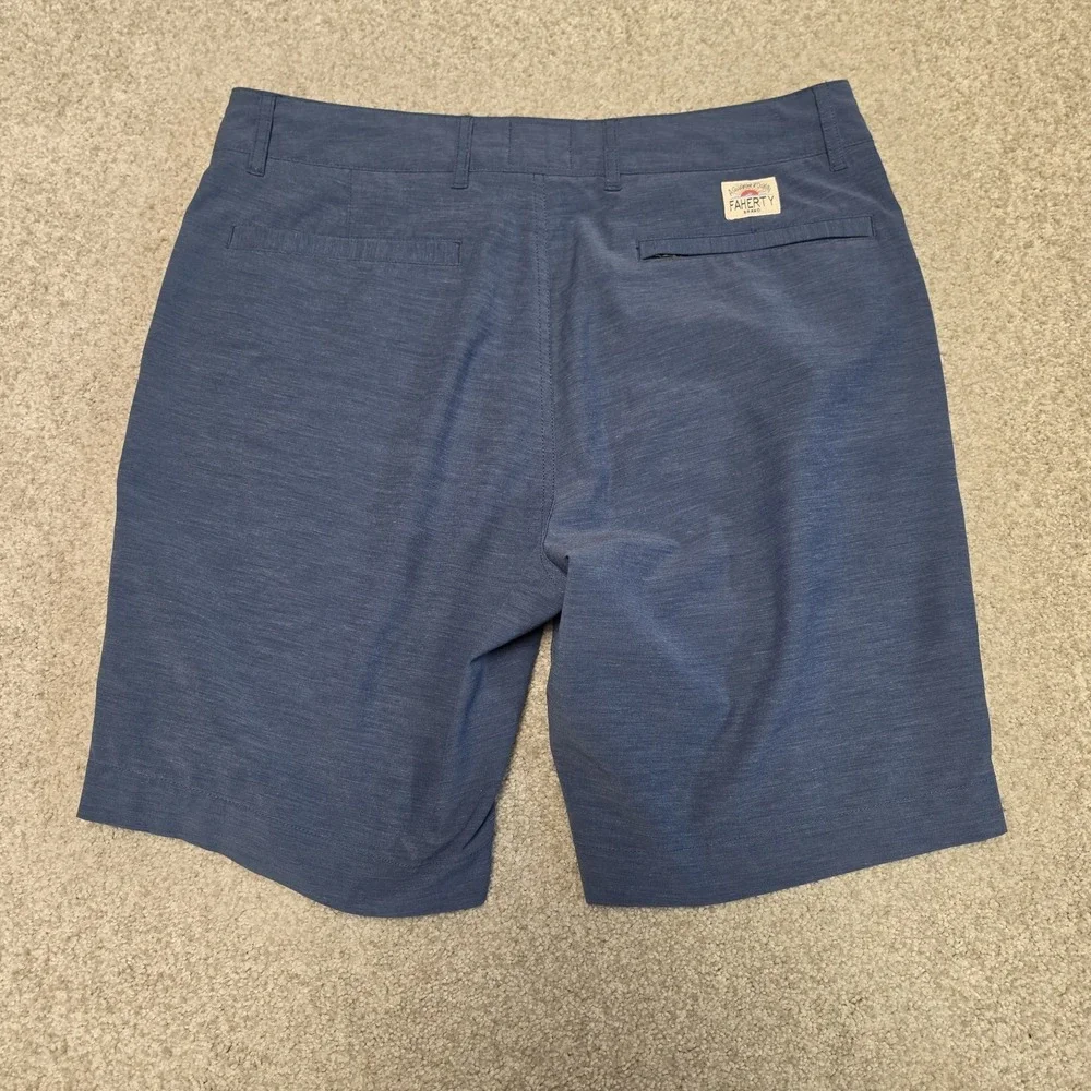 Faherty Shorts Mens 31 Blue All Day Drawstring Hybrid Chino Beach Performance 8